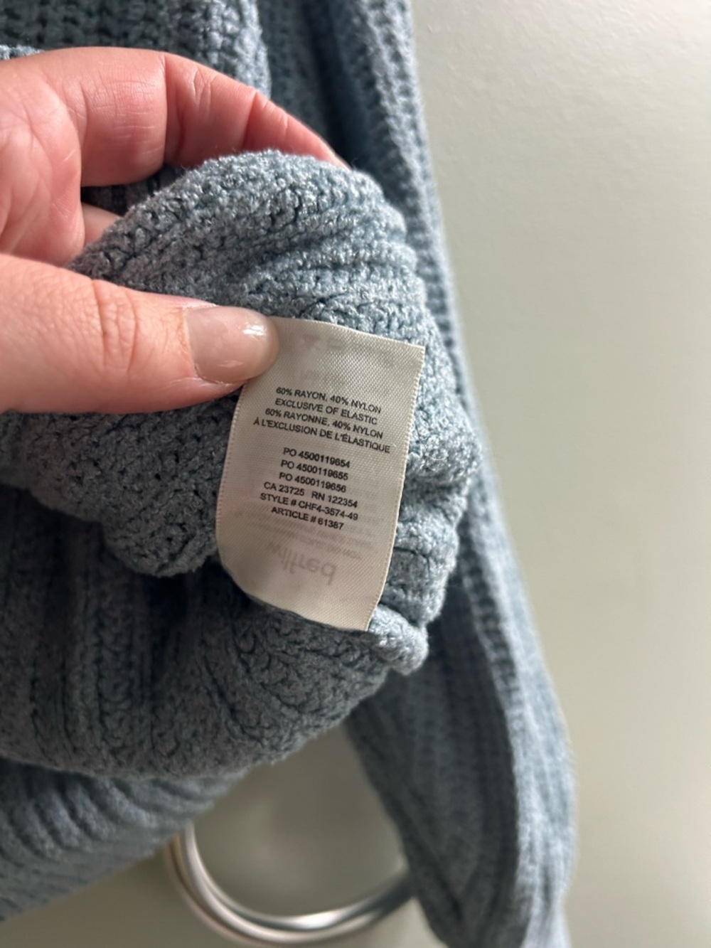 Wilfred Aritzia Essential Chenille Sweater in Light Blue knit - Picture 7 of 7
